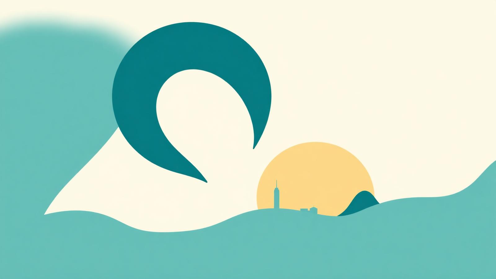 Illustrated leaf-and-sunset form evoking a chosen home in Bacolod