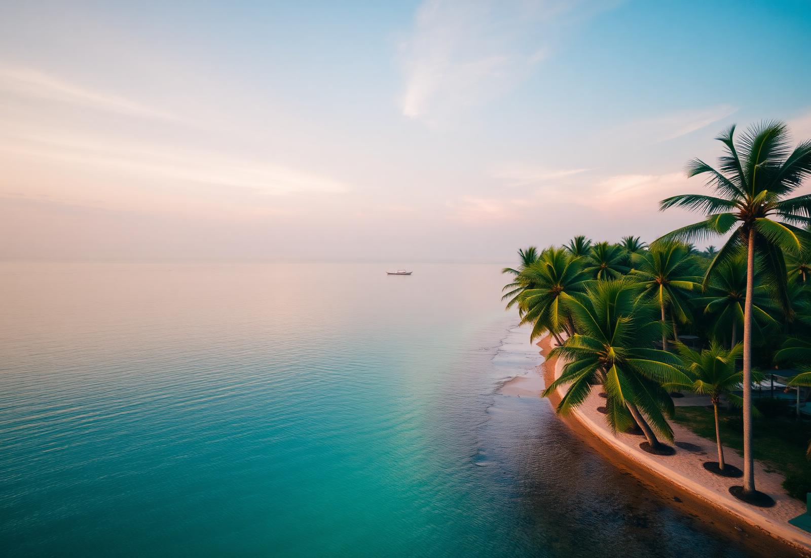 Serene Philippine coastline at sunrise